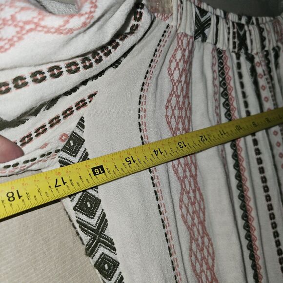 Boho Hippie Tiered Midi Dress Size Small Off Cold Shoulder Puff Sleeves Comfort - Picture 7 of 9